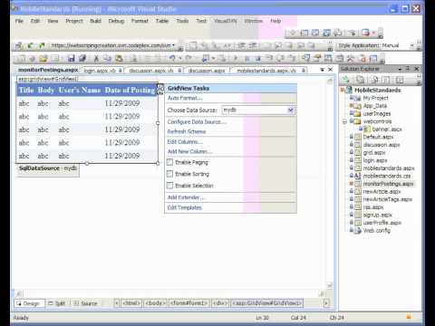 2 Adding Paging, Selection and Sorting to the Gridview Control