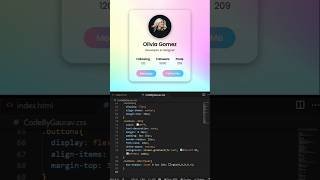 🧑‍💼 Profile Card UI Design using HTML & CSS #webdevelopment #coding #htmlcss #shorts