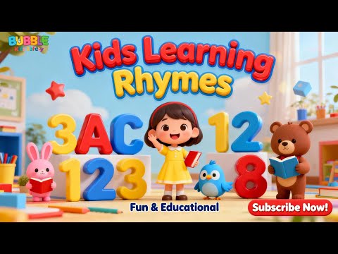 Nursery Rhymes Compilation for Kids 🎵 ABC, 123, Sharing Song, Cluck Cluck | Bubble Kids Safety