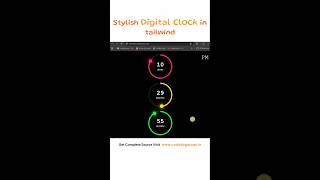 ⚡Modern Digital Clock UI with Tailwind CSS #webdevelopment #coding #tailwindcss