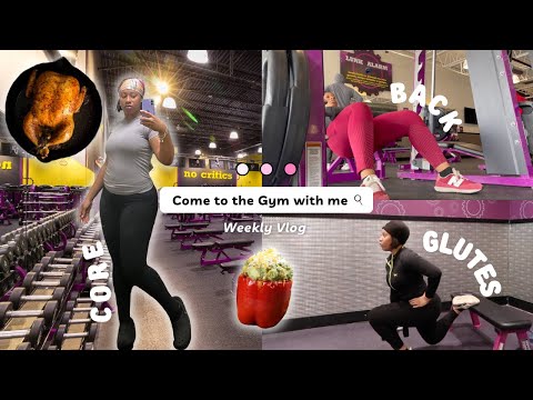 Come to the Gym with me🏋🏽‍♀️ | Glutes, Core &  Back Workouts | Meal Plan 🍗Weekly Vlog