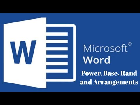 Base, Power, Rand and Arrangements in Microsoft Word. #msword #msexcel #mspowerpoint