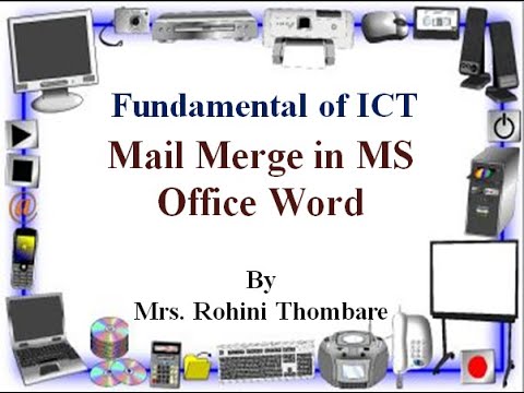 Mail Merge in MS Word Fundamental of ICT how to use mail merge in MS office Excel