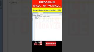 Query to display sequence numbers in sql