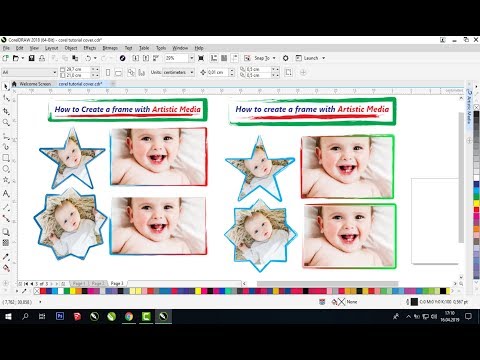 How to create a frame with Artistic Media and PowerClip in CorelDraw