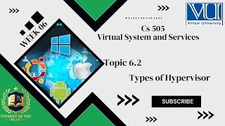 Cs505short lecture| Cs505 week 06 Topic 6.2|Types of Hypervisor | Cs505 Midterm lectures