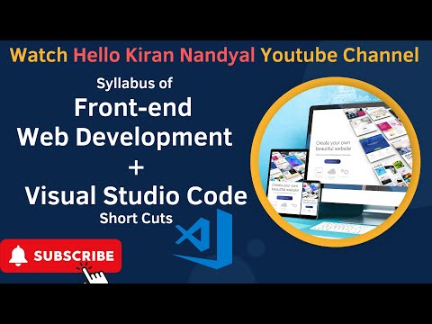 visual studio code short cuts | web designing tutorials for beginners | @HelloKiranCareer