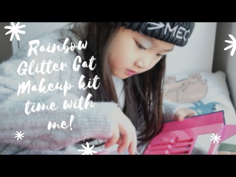 ❤️ Trying my new Claire's Cat Rainbow ️Glitter Makeup Book ❤️