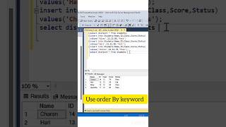Order By keyword #technology #sql #mssql #shorts #ytshorts