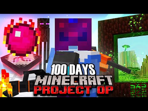 I Survived 100 Days in Project Overpowered Skyblock in Minecraft