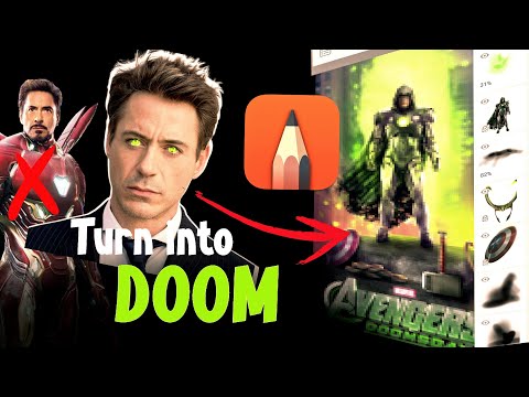 IRONMAN AS DOOM?? fanmade poster using AUTODESK MOBILE  #autodesk   #rdf #doctordoom #art #speedart