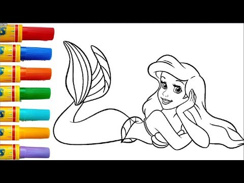 Jal pari coloring and drawing || Learn colors with Glitter for Kids