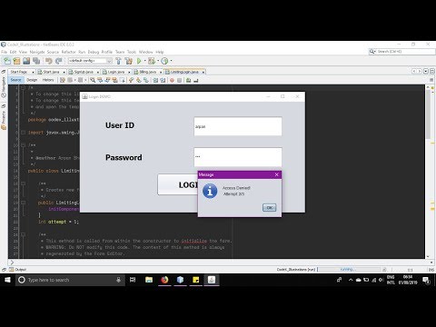 Limiting Number of Login Attempts in Java-NetBeans | ARBX Codex 2019