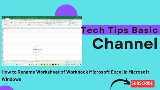 23 - How to Rename Worksheet of Workbook Microsoft Excel in Microsoft Windows #tips #excel #windows