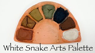 Handmade watercolor palette unboxing & review + swatching + speed painting demo (by WhiteSnake Arts)