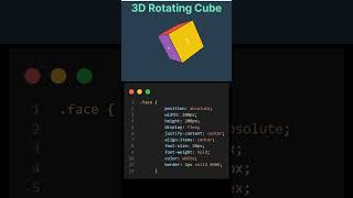 3D rotating cube #css #codingshorts #html #javascript #codes #programmingtips #webdev