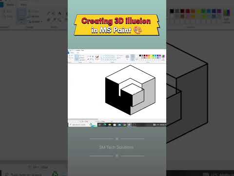 creating 3D illusion in MS Paint 🎨 #art #computerart #mspaint #design #msart #shorts #trending