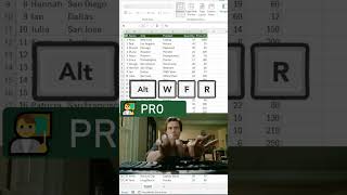 🔒 Freeze headers in Excel with Alt W F R #excel  #excelforbeginners  #exceltips