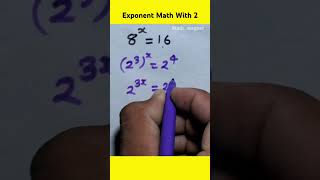 Exponent Math With 2 #maths #shortsfeed #trandingshorts #mathematics #mathstricks #mathetricks