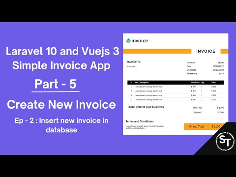 Laravel 10 and Vuejs 3 - Simple Invoice Application - Create Invoice - Insert invoice in database.