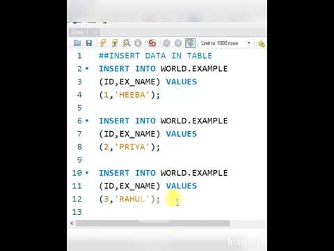 Insert Rows in table in SQL #sql #sqlmadeeasy #dataanalyst #dataanalytics #sqlbasics #shorts