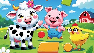 “Circle, square, triangle – sing along with Farm animals!  @tunesntalesTV#shapesforkids