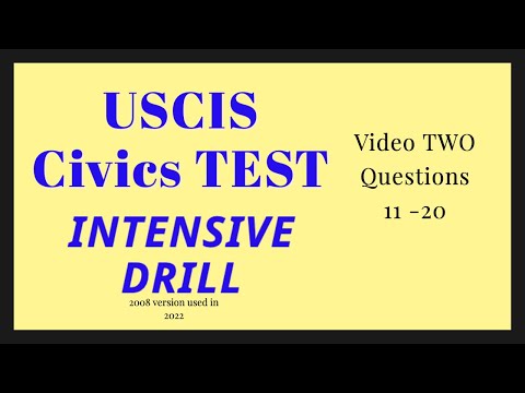 2022 | Civics Questions 11 to 20 for USCIS Test | Intensive  Drill and English Listening Practice