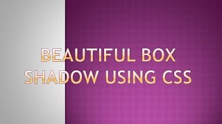 CSS3 box shadow effect || Css3 shadow || Css shadow effect