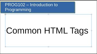 HTML - Learn some very common HTML tags