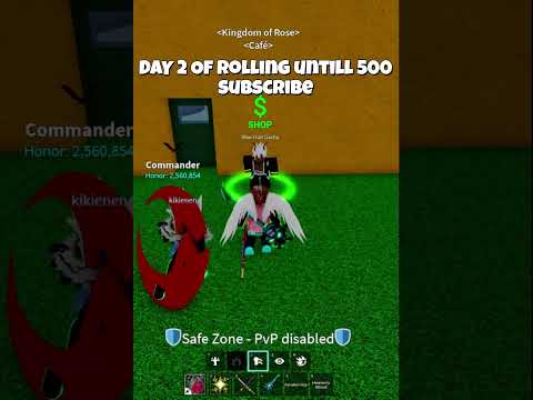 DAY 2 of rolling fruit untill 500 subscribe #roblox #bloxfruitsscript #freefire #bloxfurit #shorts