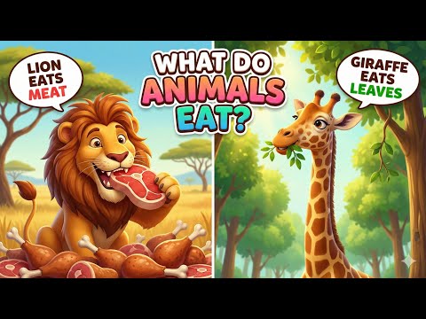 Lion vs. Giraffe! 🦁🦒 Who Eats What? Fun Animal Food Game!