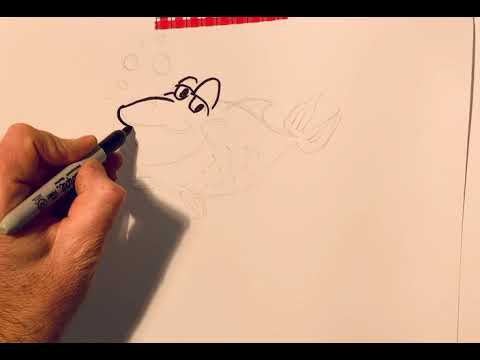 Step by step how to draw a cartoon fish