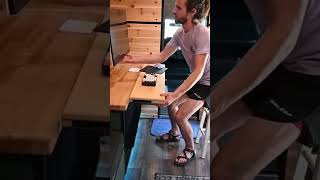 Engineer builds workstation in ambulance camper. #camper #diy #engineeringlife