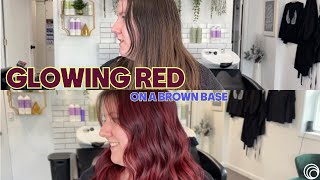 How To: Vibrant Red Teasy Lights on Dark Hair | Step-by-Step Transformation 🎨
