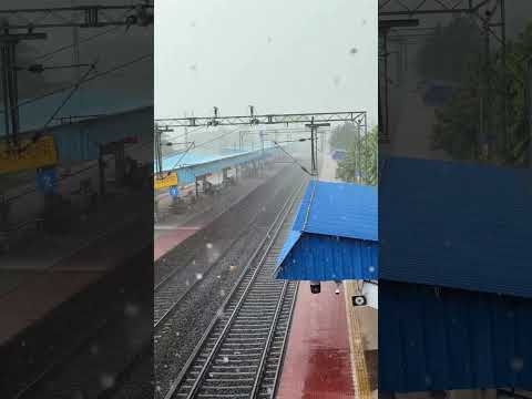 Heavy rain Balarambati Station Train Sporting #shorts #train #indiantrains