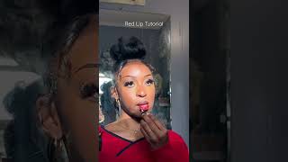 Love a red lip 💋 #shortsfeeds #howto #makeuptutorialforbeginners #easyhairstyles #shortsvideo