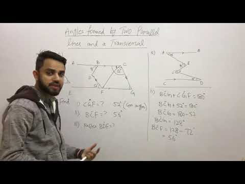 Angles formed by Two parallel lines and a Transversal