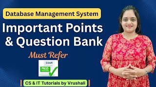 Database Management System Important Question Bank | #databasemanagementsystems  #dbmstutorials