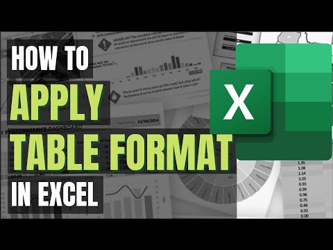 How to apply Table Format in Excel