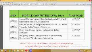 IEEE PROJECTS 2016 TITLE LIST  | JAVA MOBILE COMPUTING | IEEE PROJECTS 2017