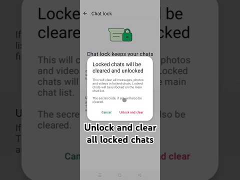 unlock and clear locked chats whatsapp | how to unlock WhatsApp chat  #whatsapp#unlock #chat #shorts