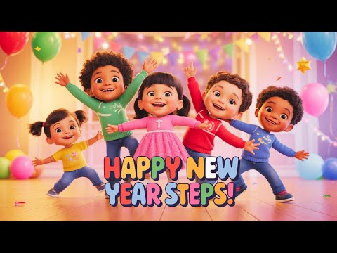 Happy New Year Steps 🎉 Kids Dance & Movement Song to Learn and Move Together