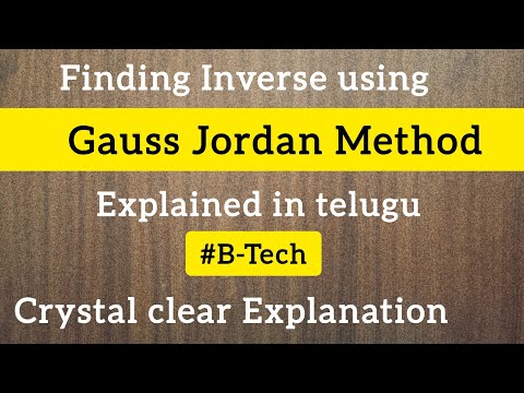 Gauss jordan method in telugu | find inverse of matrix using gauss jordan method |