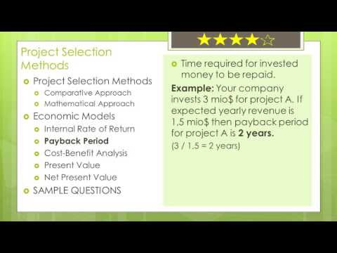 PMP® Certification (Math Prep in Detail): Payback Period