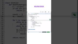 k sized subarray maximum #gfg #coding #python #programming #geeksforgeeks #gfgpotd #gfgpractice
