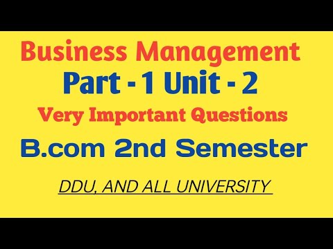 Business management Part-1 Unit-2 2nd Semester MCQS