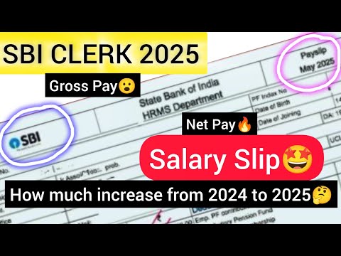 SBI CLERK 2025 LATEST SALARY SLIP 🤩|Increment from 2024 to 2025😮| Basic Pay HRA TRANSPORT Allowances