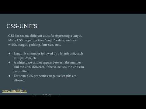 CSS | WEB SAFE FONTS | UNITS | INTELLIFY