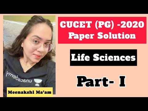 CUCET (PG) 2020 Life Sciences (PGQP22) Paper Solution | Part-I |