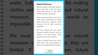 📝 Write an Essay on Natural Resources 🏞️ | Easy English Essay Writing for Students #shorts #english